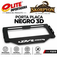 Porta Placa DR 150 3D Acanalado Negro