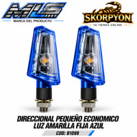 Direccional Pequeño Económico Luz Amarilla Fija Azul