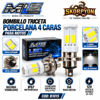 Bombillo Triceta Porcelana 4 Caras H4 6000K