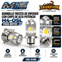 Bombillo Triceta de Enfoque con Chips de Alta Potencia H4-OSL