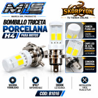 Bombillo Triceta Porcelana H4 