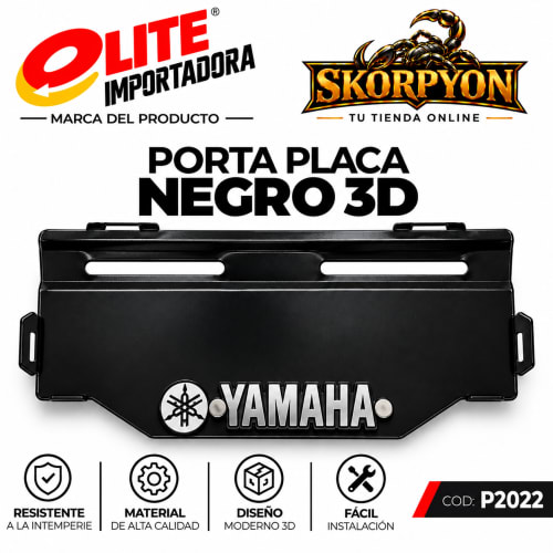 Porta Placa Yamaha 3D Negro