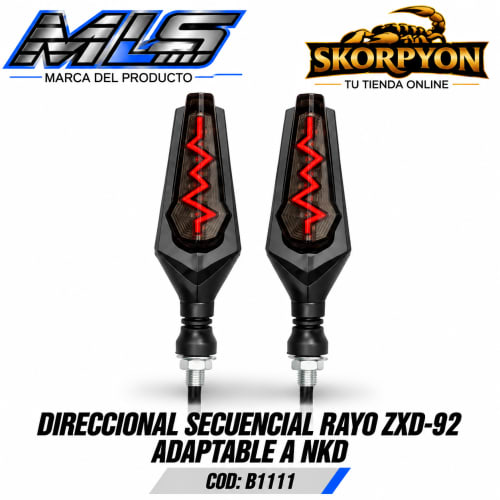 Direccional Secuencial Rayo ZXD-92 Adaptable NKD