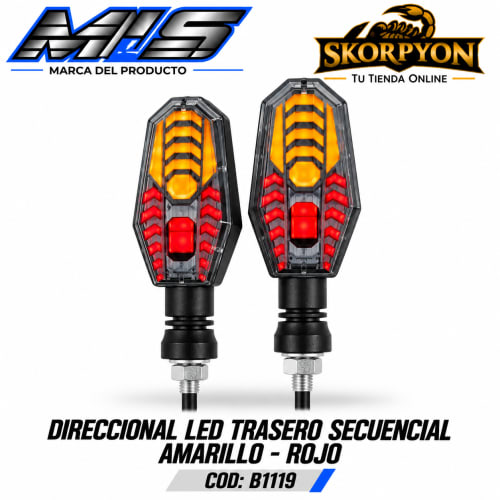 Direccional LED Trasero Secuencial Amarillo - Rojo