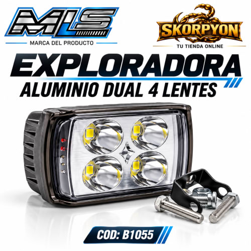Exploradora Aluminio Dual 4 Lentes 6500K-1500LM 