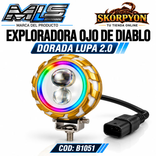 Exploradora Ojo de Diablo Dorada Lupa 2.0 600OK-3000LM 