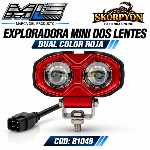 Exploradora Mini de Dos Lentes Dual Color Roja 6500K-2400LM