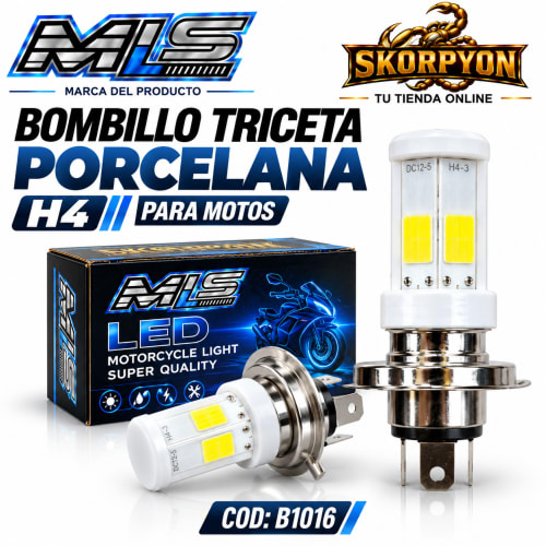 Bombillo Triceta Porcelana H4
