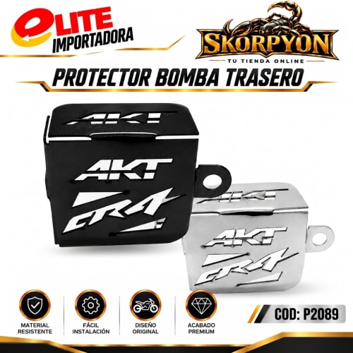 Protector de Bomba Trasero Pulsar NS 3D Negro/Cromado (Unidad)