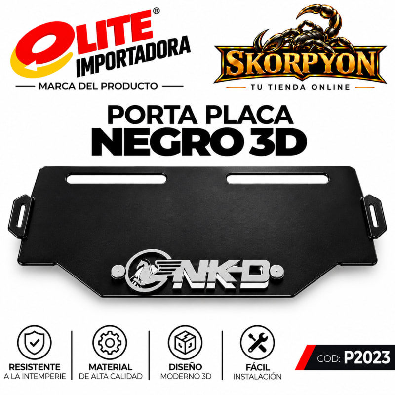 Porta Placa NKD 3D Liso completo