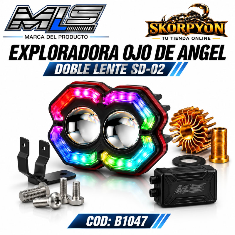 Exploradora Ojo de Angel Doble Lente SD-02 6500K-8000LM