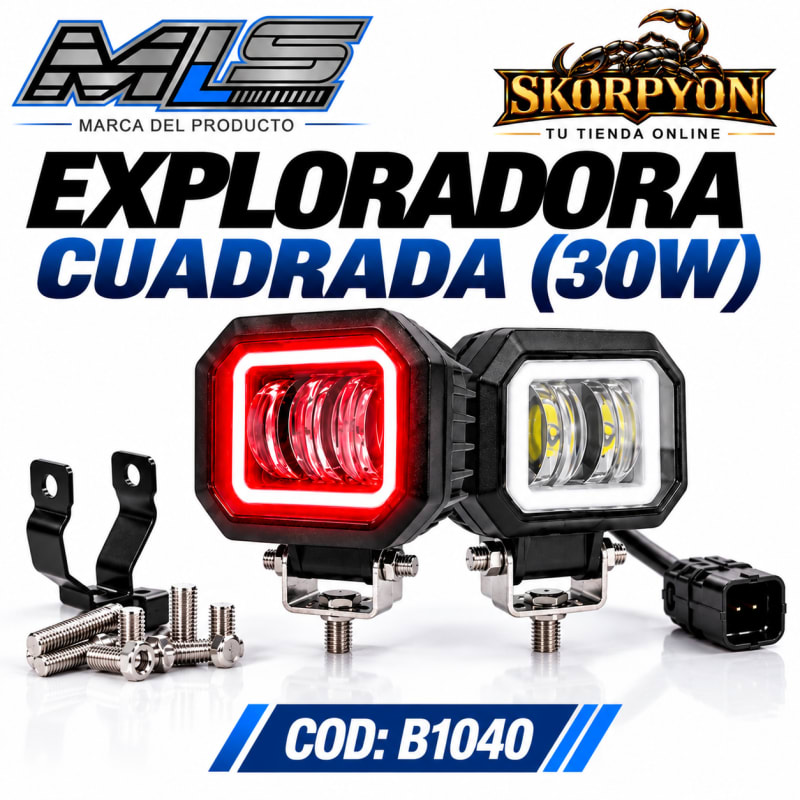Exploradora Cuadrada  30W Motoled MLS 6500K-2800LM