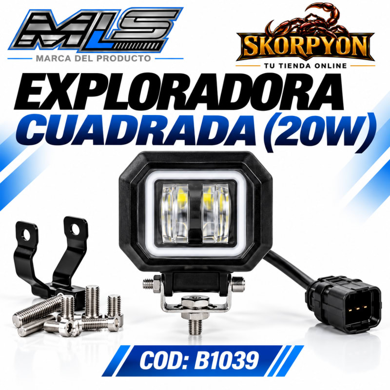 Exploradora Cuadrada 20W Motoled MLS 6000K-4000LM 