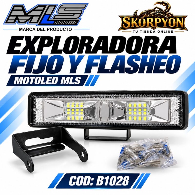 Exploradora Fijo y Flasheo Motoled MLS 6000K-1000LM 