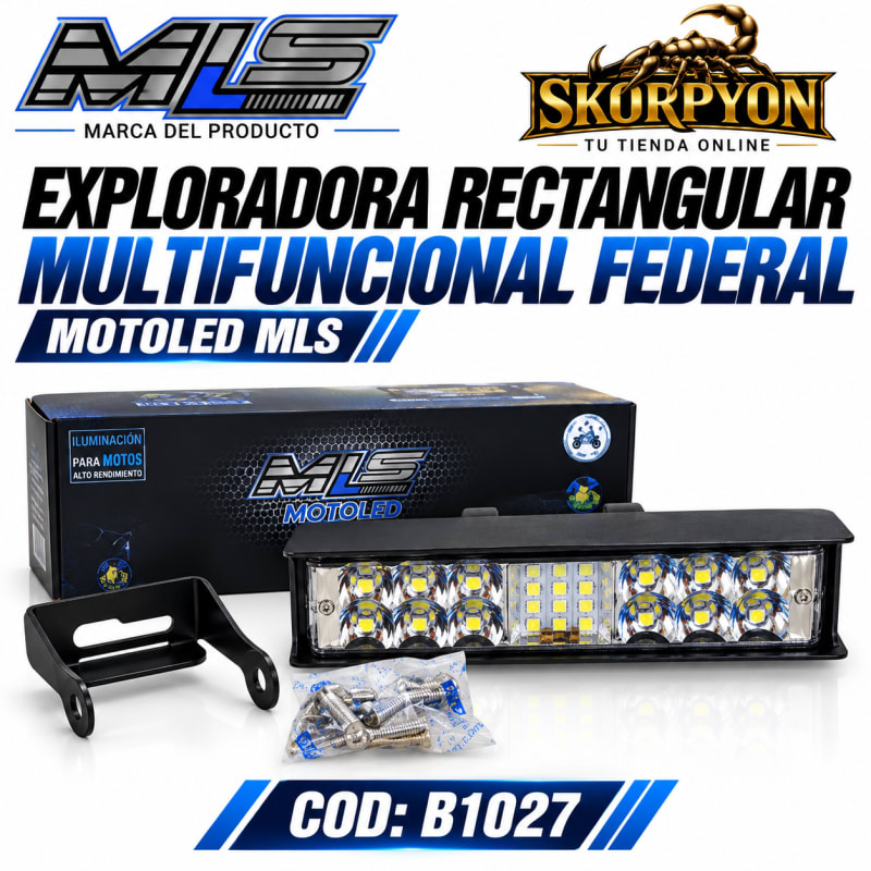 Exploradora Rectangular Multifuncional Federal Motoled MLS 6500K-6000LM 