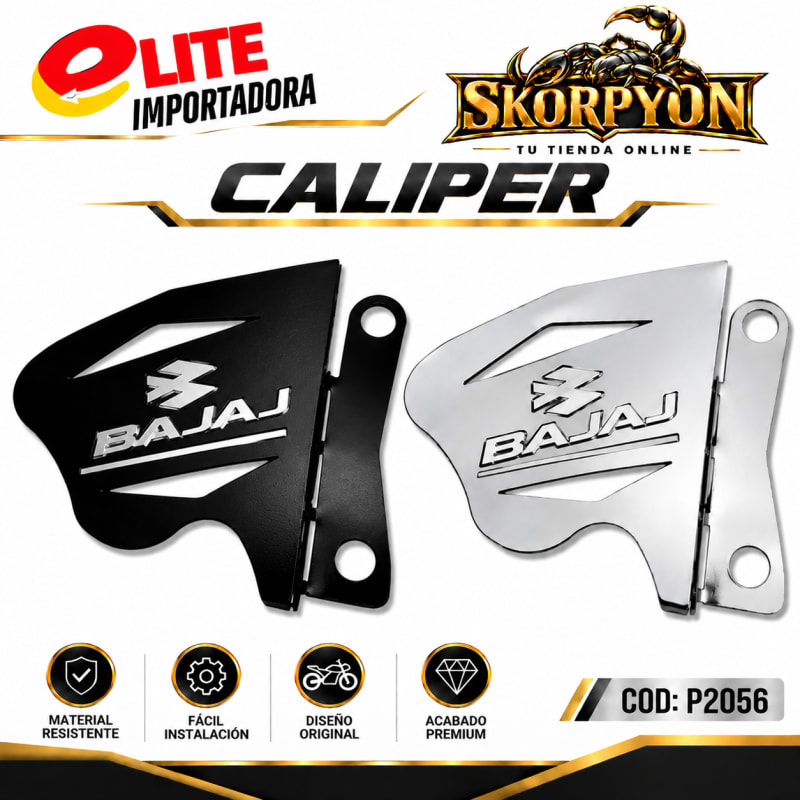 Caliper Bajaj Sencillo Cromado/Negro