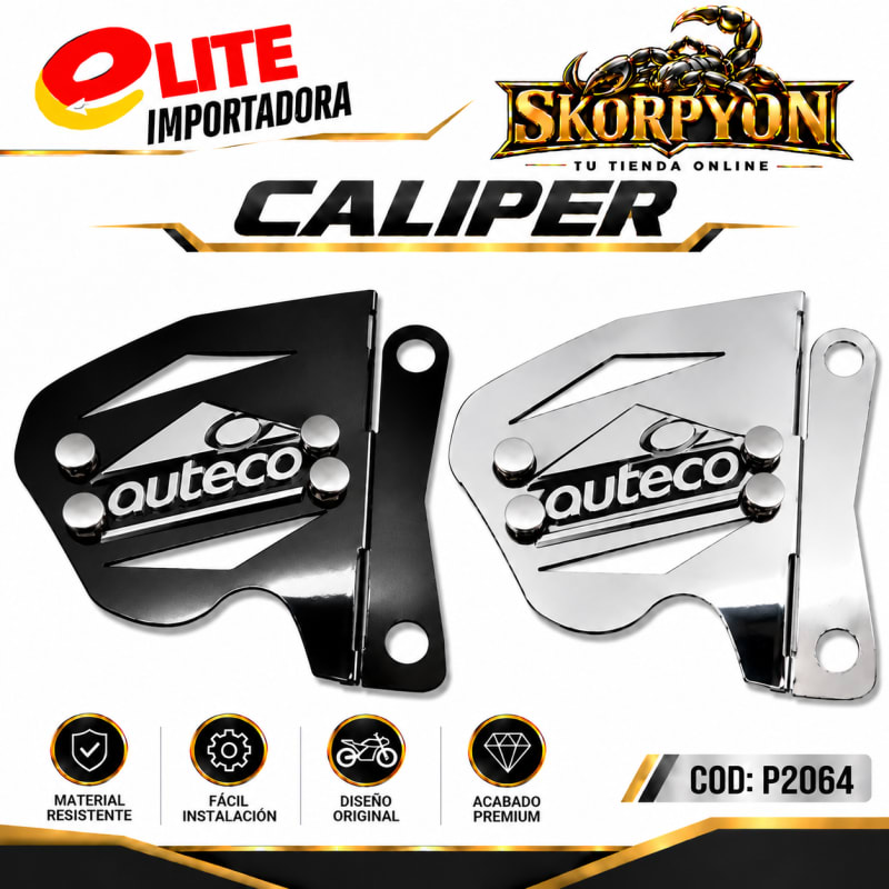 Caliper Auteco 3D Cromado/Negro