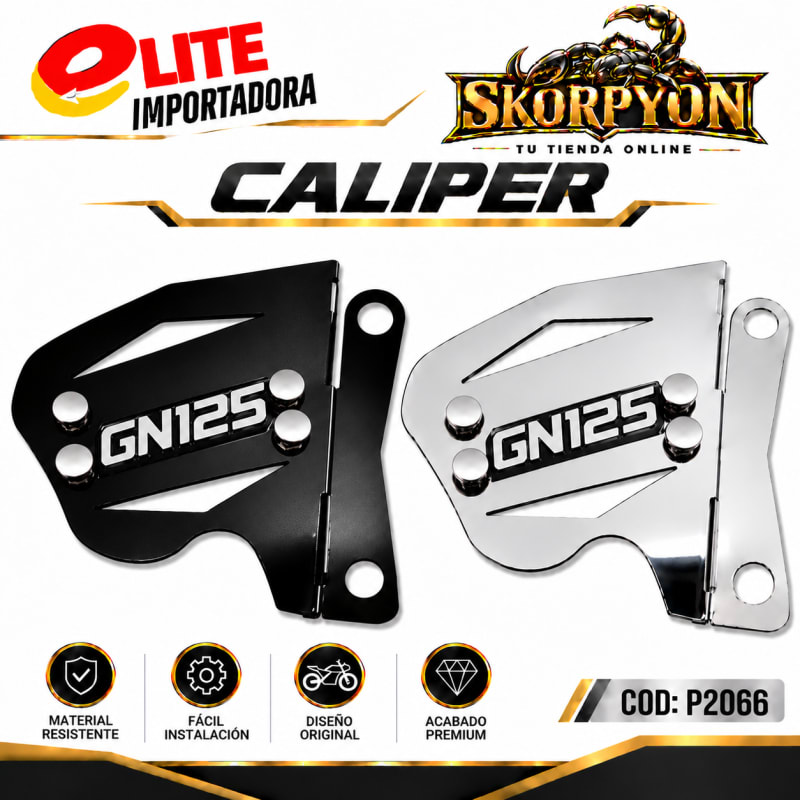 Caliper GN 125 3D Cromado/Negro