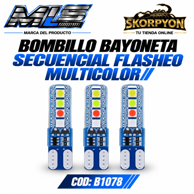 Bombillo Bayoneta Secuencial Flasheo Multicolor