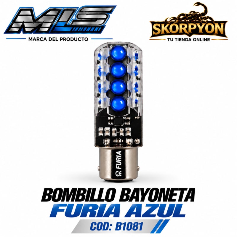 Bombillo Bayoneta Furia Azul (Unidad)