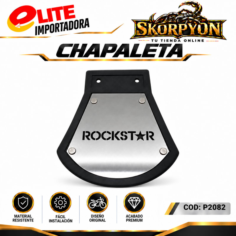 Chapaleta Rockstar en Acero Cromado