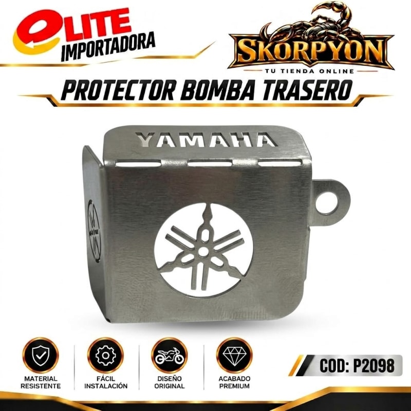 Protector Bomba Trasero Yamaha Sencillo Cromado