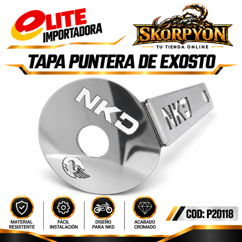 Tapa Puntera de Exosto NKD Sencillo Cromado
