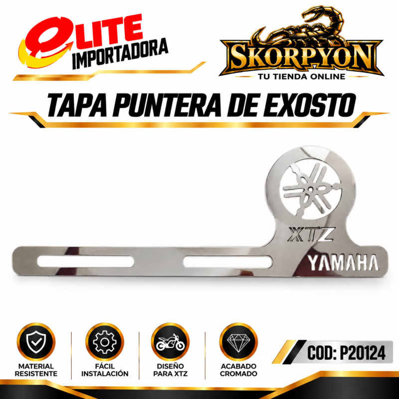 Tapa Puntera de Exosto XTZ Sencillo Cromado