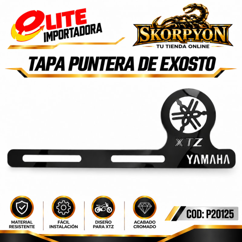 Tapa Puntera de Exosto XTZ Sencillo Negro