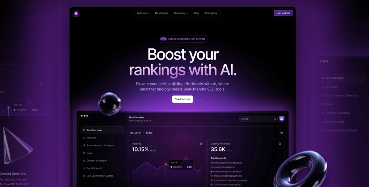 Exemplo de micro animações em landing page moderna com IA 2026