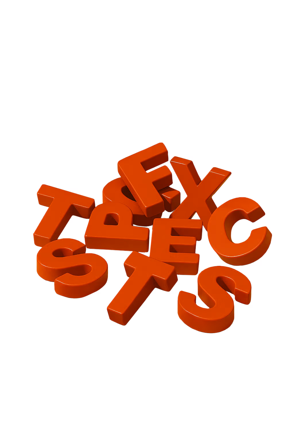 Scattered 3D typography cutouts, highlighting immersive UI design by Don't Do Drugs Studio.