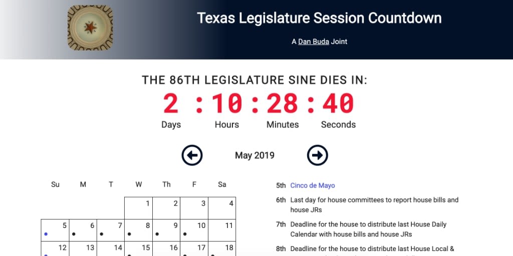 legislature countdown clock desktop version