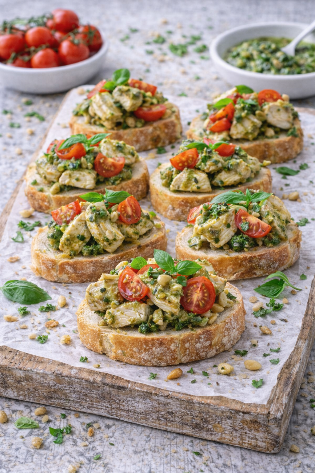 Pesto Hähnchen Canapé