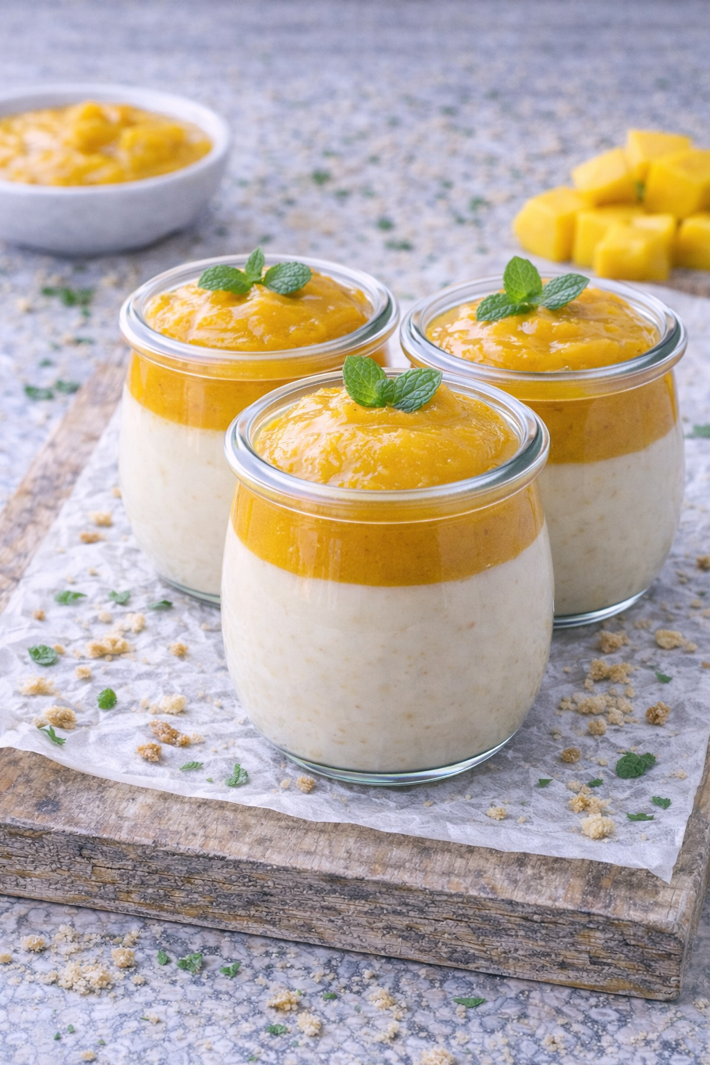Panna Cotta mit Mango-Püree