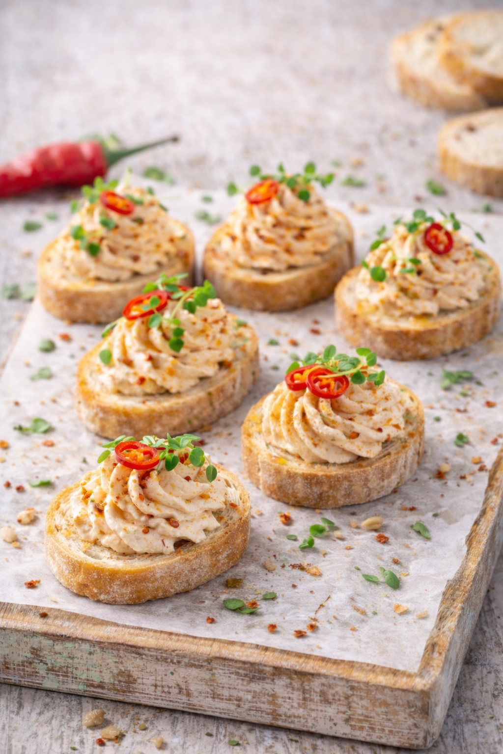 Chili Hähnchen Canapé