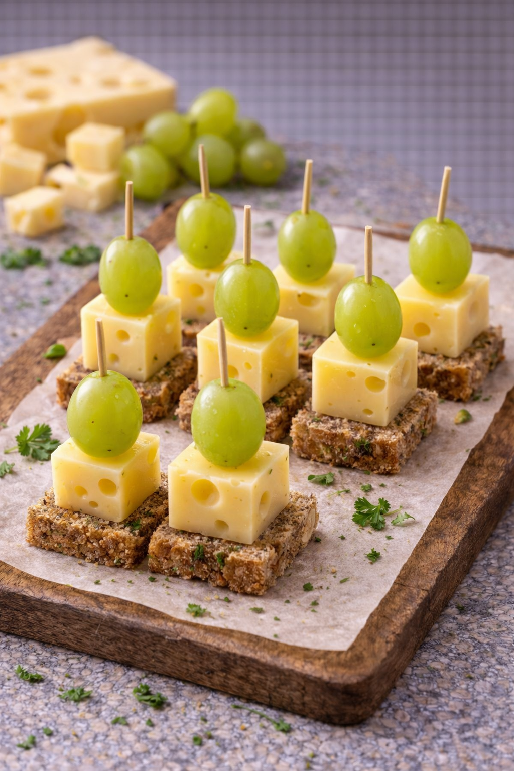 Käse-Trauben-Spieß