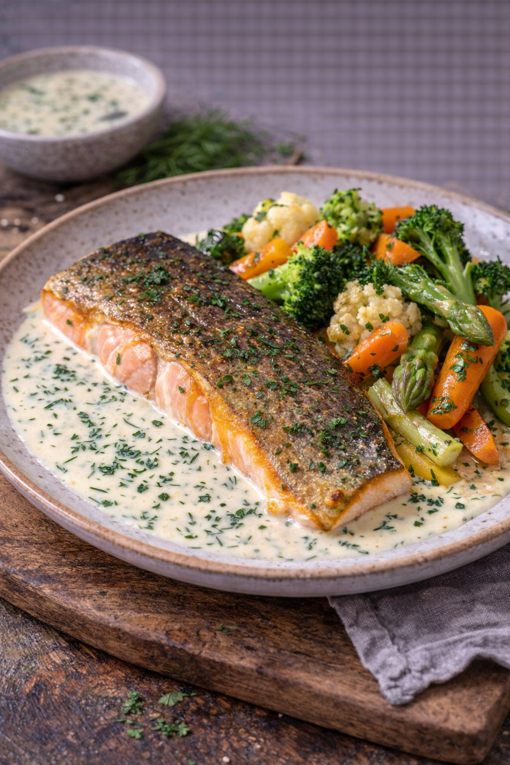 Seibling auf feiner Dill-Sahnesauce
