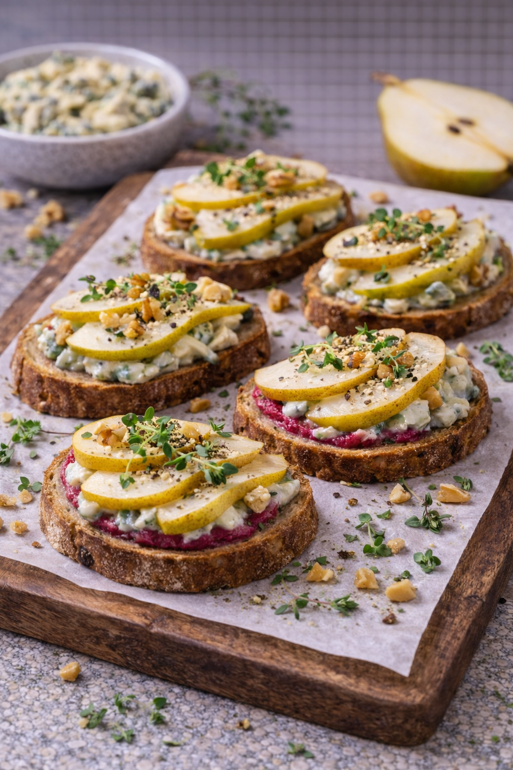 Gorgonzola-Birnen Canapé