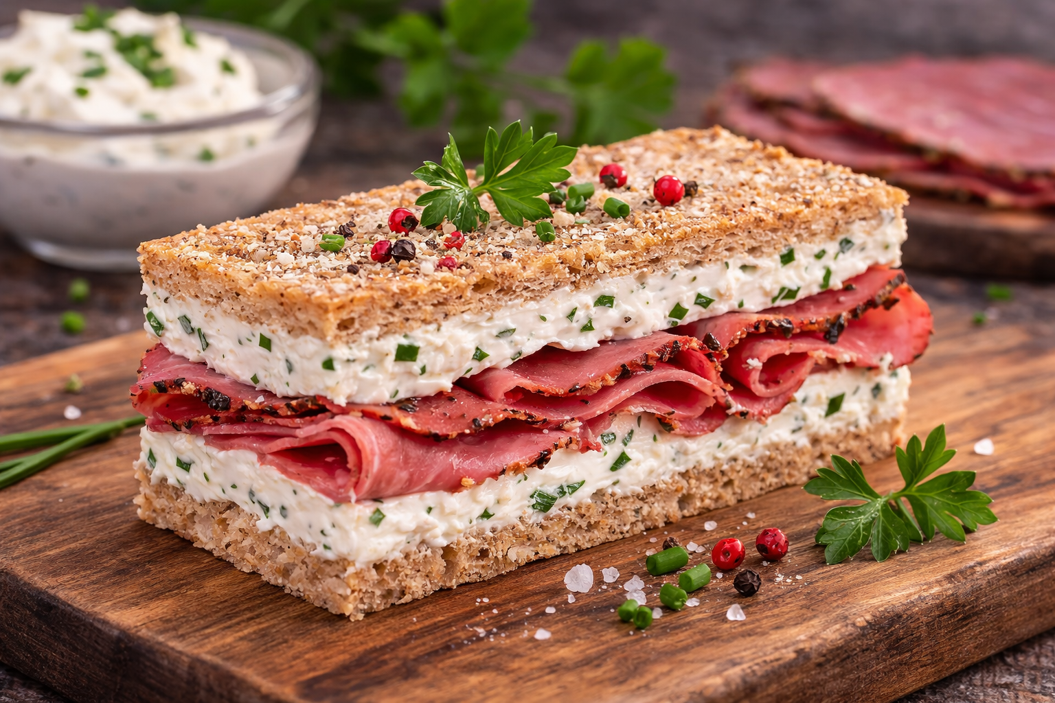 Pastrami Cream Cheese Slice