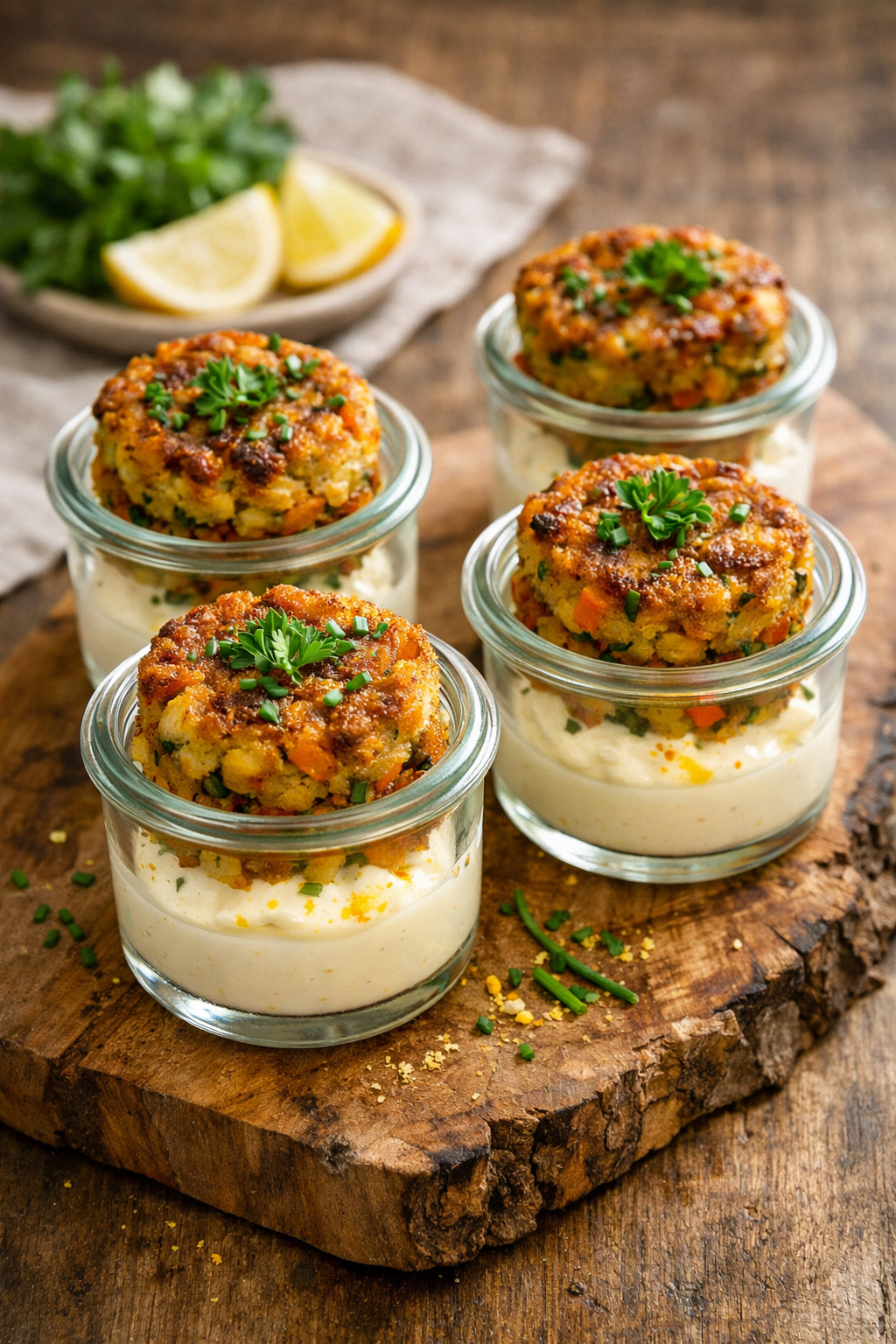 Gemüsepflanzerl auf feiner Zitronencreme (veggie)