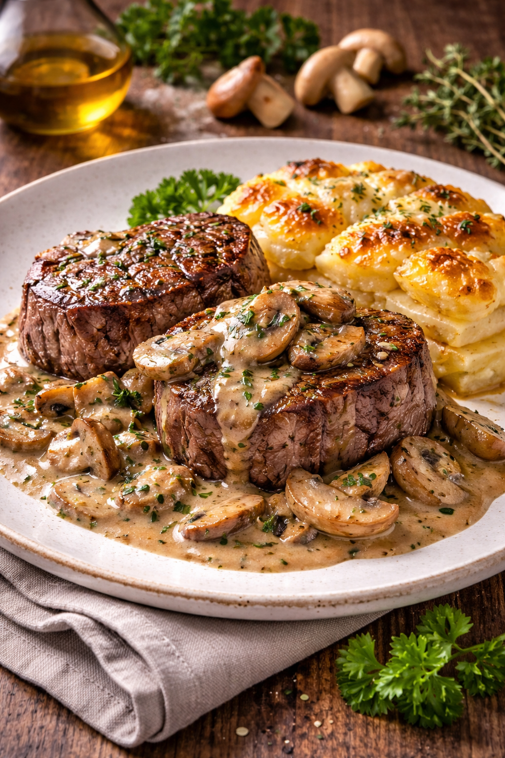 Rinderfilet-Medaillons mit Steinpilzsauce