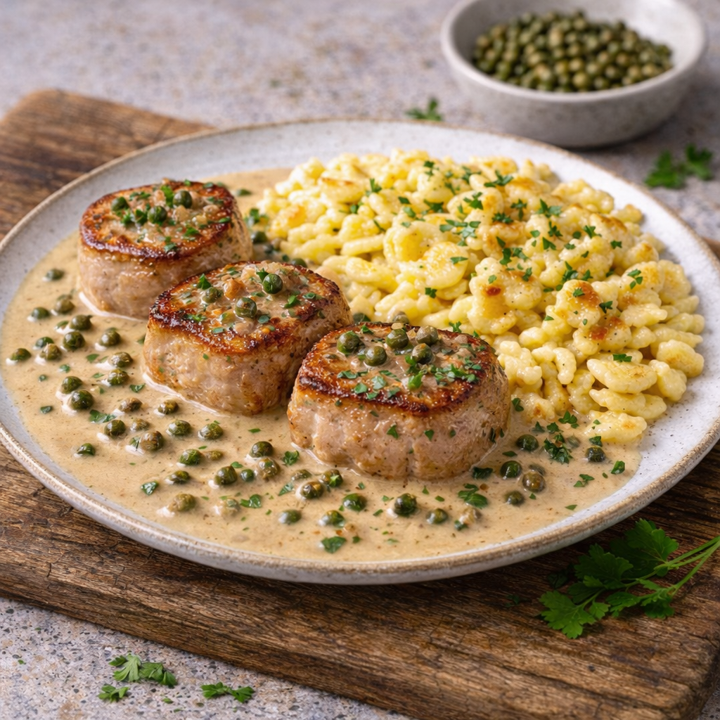 Schweinefiletmedaillons in Pfeffersauce