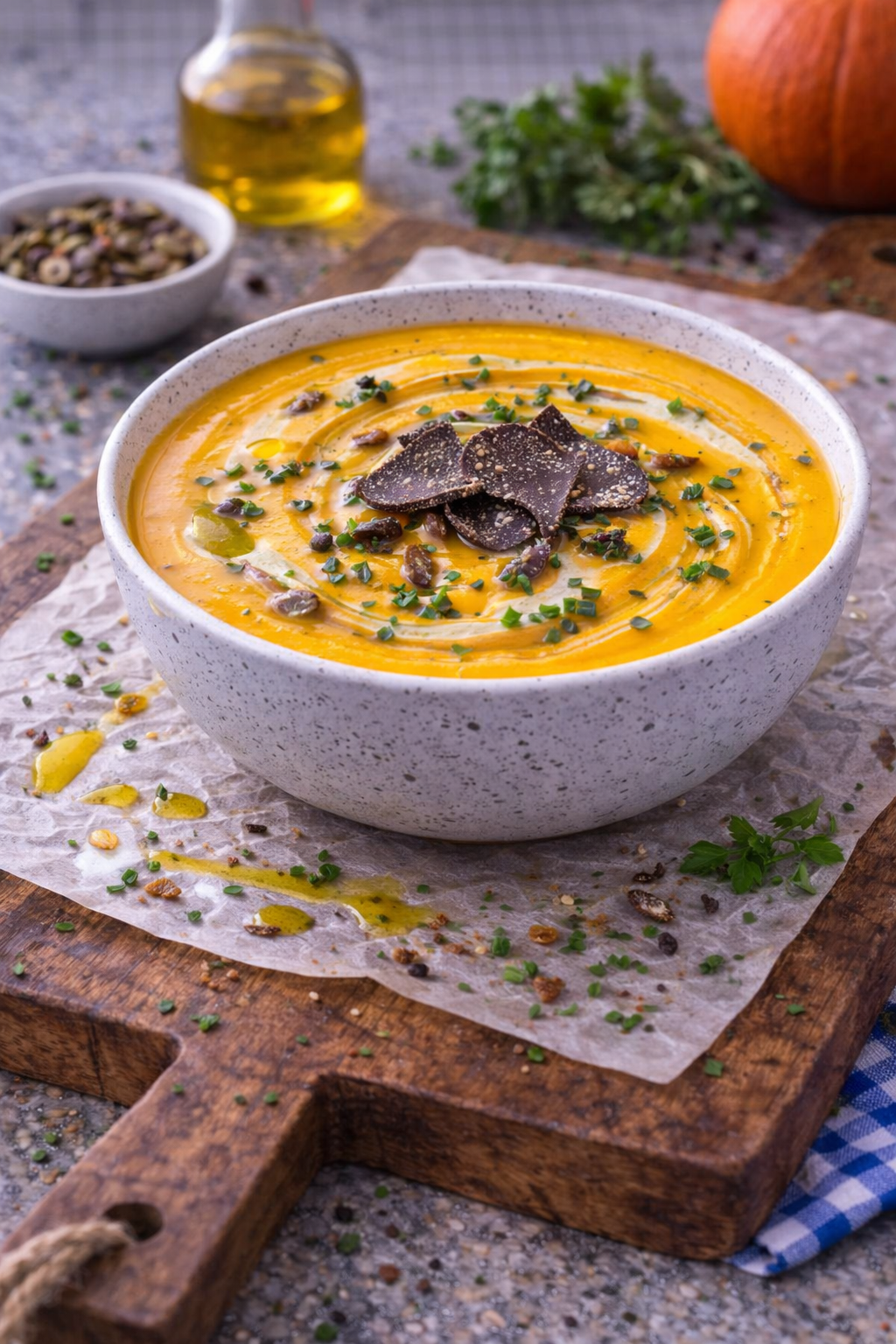 Getrüffelte Kürbiscremesuppe