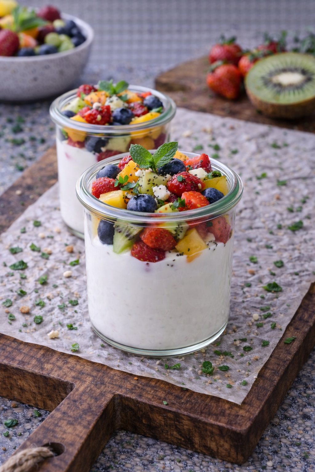 Jogurth mit frischen Früchten