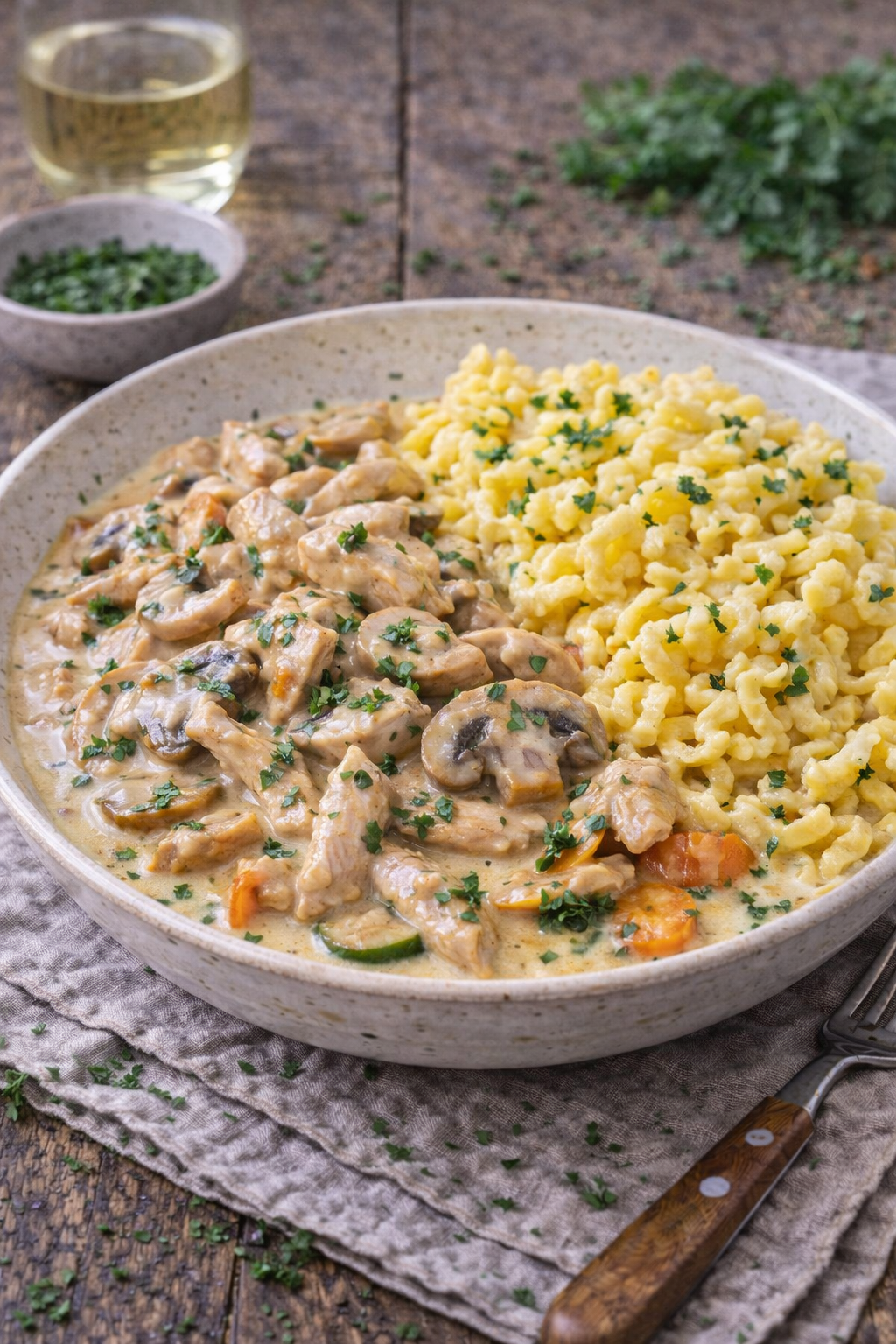 Hähnchen züricher Geschnetzeltes