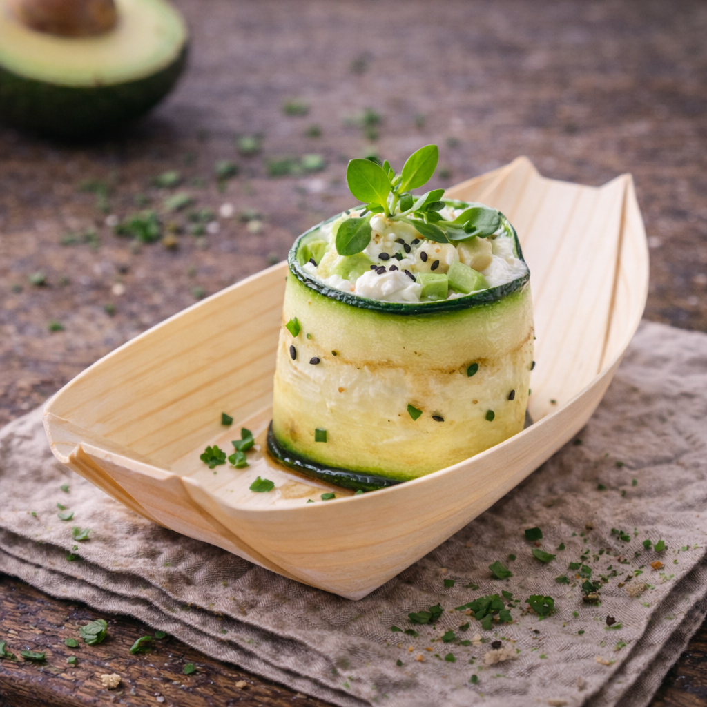 Zucchini-Röllchen mit Frischkäse und Avocado