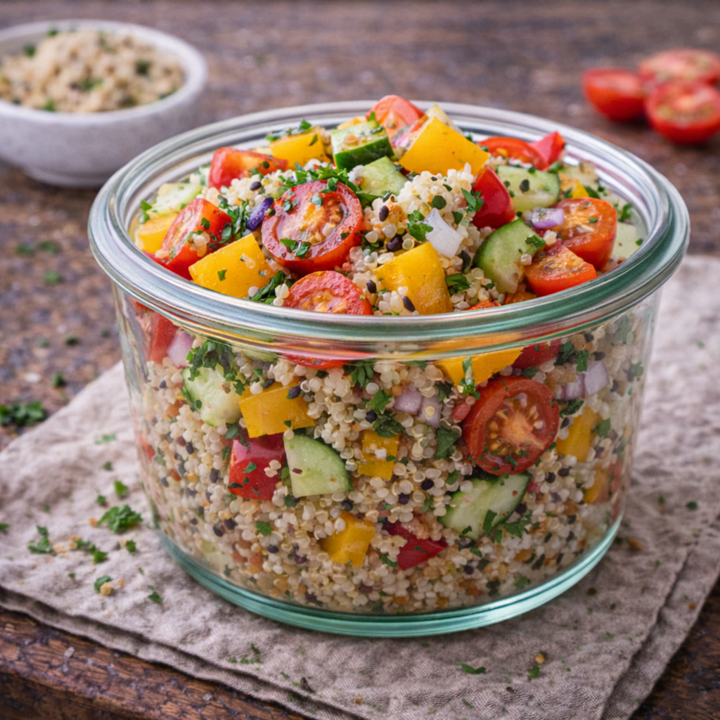 Quinoa-Salat im Gläschen (vegan)