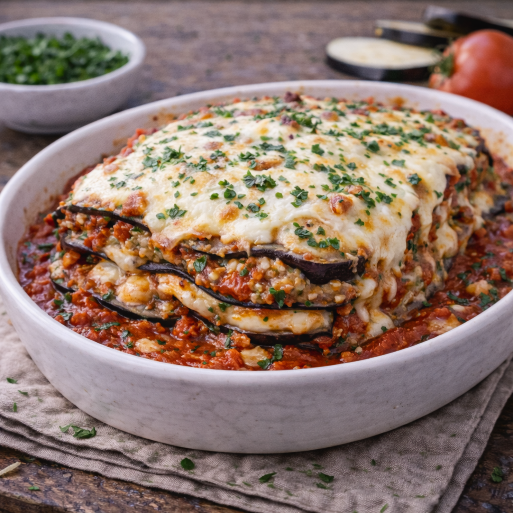 Melanzane alla Parmigiana- Italienische Auberginen-Lasagne (veggie)