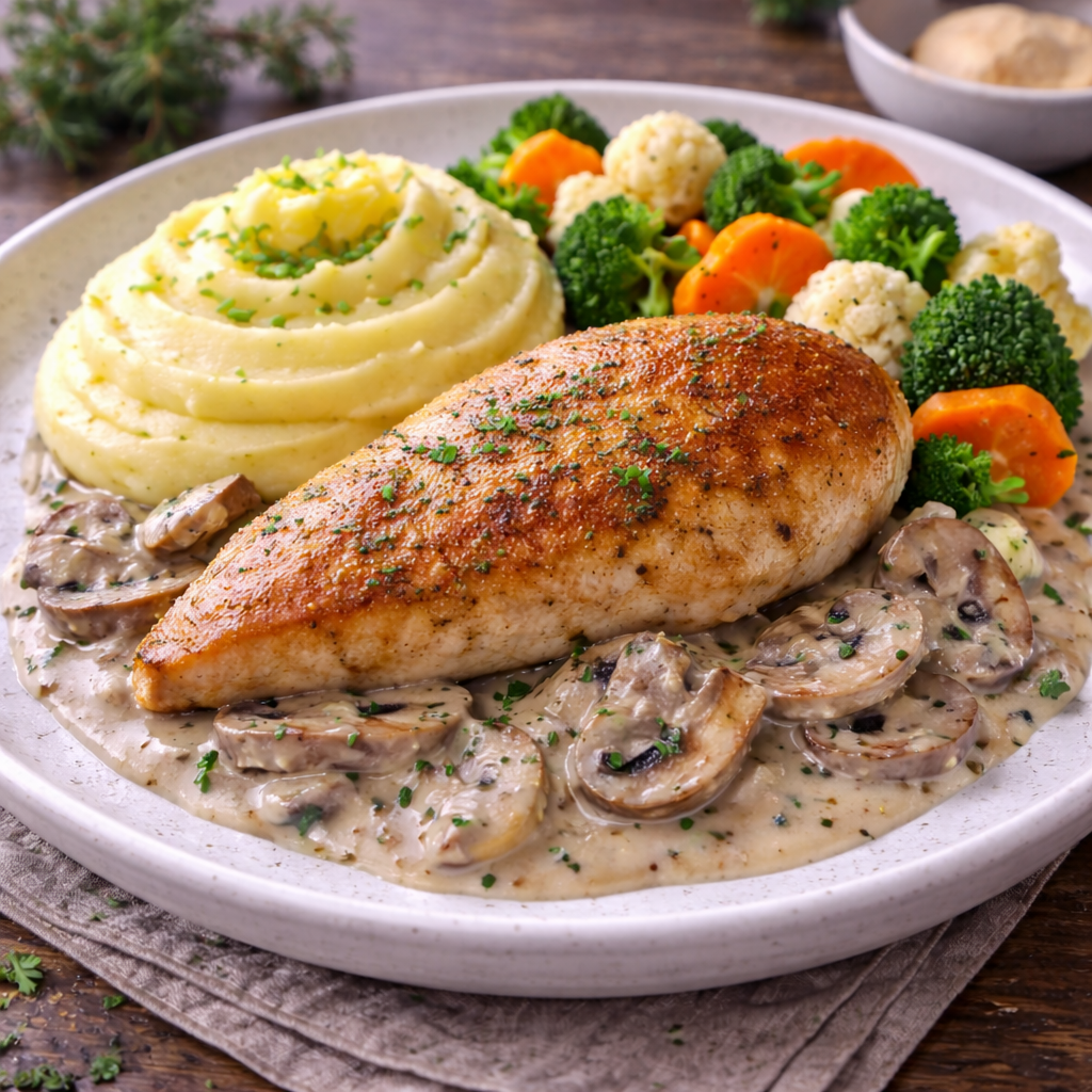 Hähnchenbrustfilet Champignon-Rahmsauce