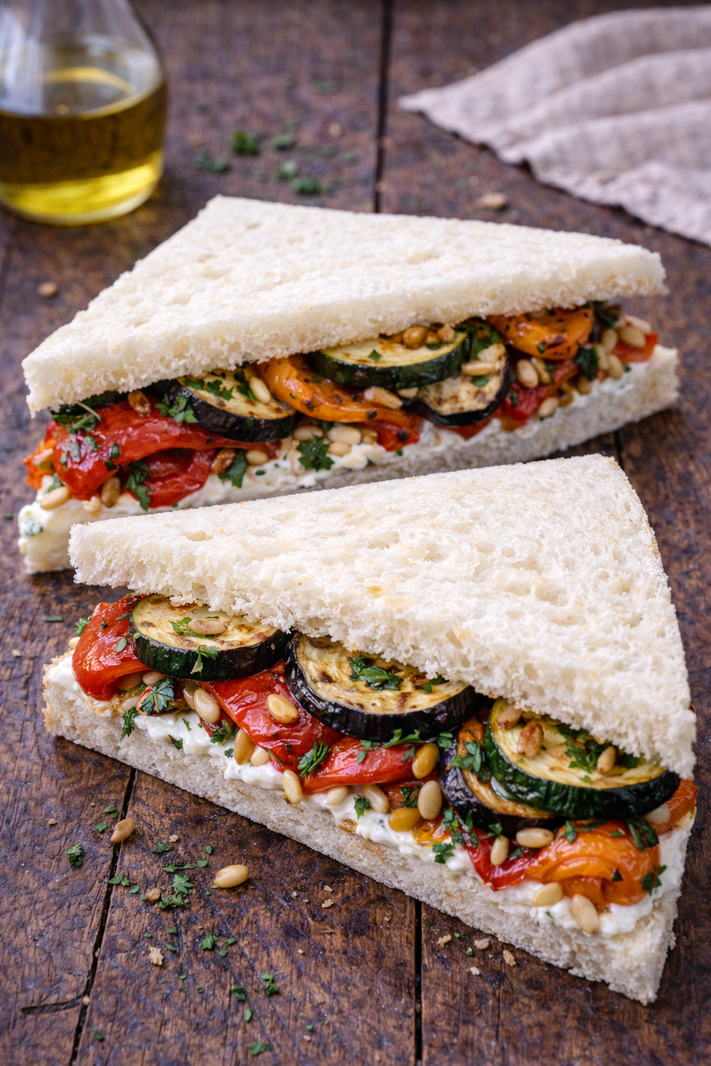 Mediterranean vegetable sandwich